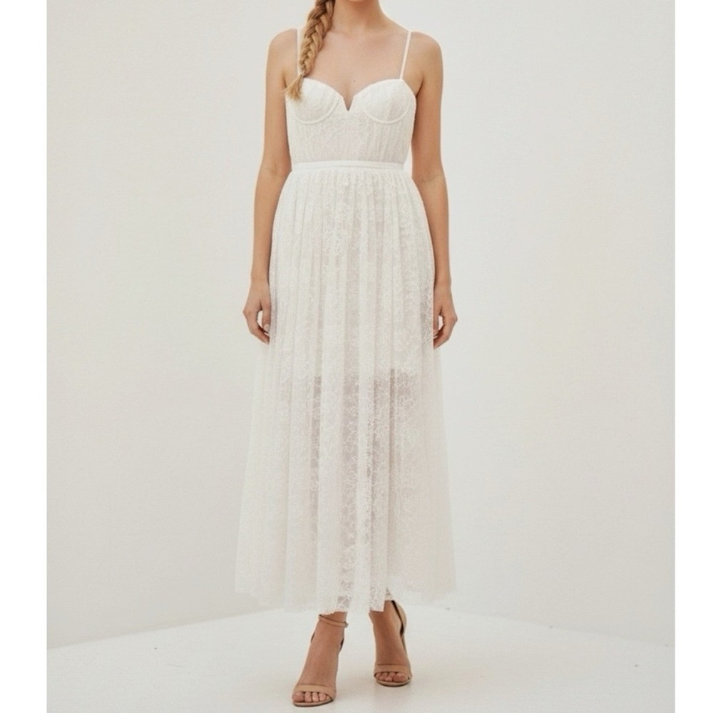 Sau Lee Selena Lace Midi Dress
